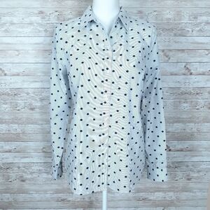 Charter Club Button Up Shirt Sz 4 Pinstripe 768